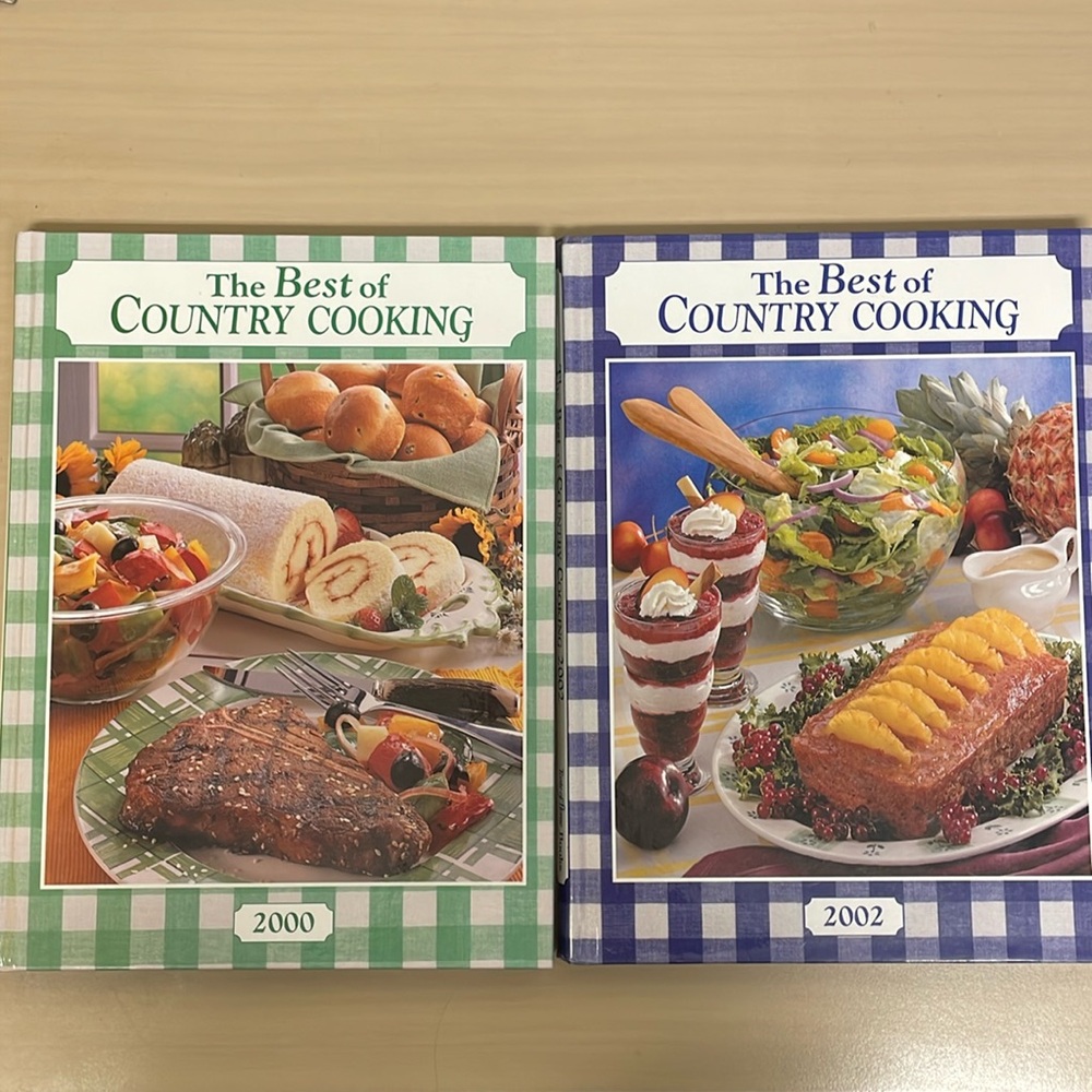 The Best of Country Cooking 2000 & 2002 HC Cookbooks Food Recipes Lot of 2 Books